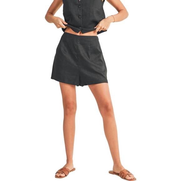 MIOU MUSE Pants - NEW MIOU MUSE linen shorts in black